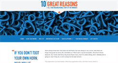 Desktop Screenshot of 10greatreasons.com